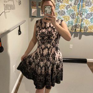 Black and Pink High Neck Dress